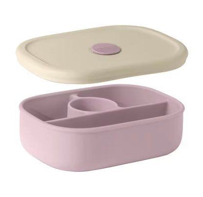 Silicone Baby Bento Box - 4-Compartment Leakproof Lunchbox with Sealed Lid, Dishwasher & Microwave Safe (18+ Months)