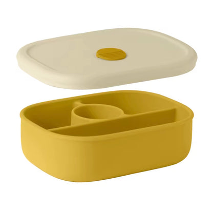 Silicone Baby Bento Box - 4-Compartment Leakproof Lunchbox with Sealed Lid, Dishwasher & Microwave Safe (18+ Months)