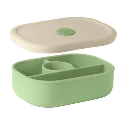 Silicone Baby Bento Box - 4-Compartment Leakproof Lunchbox with Sealed Lid, Dishwasher & Microwave Safe (18+ Months)