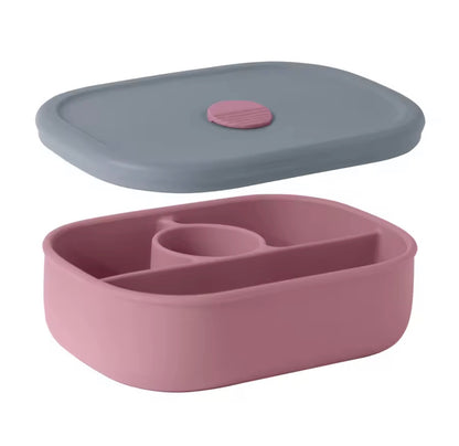 Silicone Baby Bento Box - 4-Compartment Leakproof Lunchbox with Sealed Lid, Dishwasher & Microwave Safe (18+ Months)