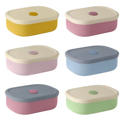 Silicone Baby Bento Box - 4-Compartment Leakproof Lunchbox with Sealed Lid, Dishwasher & Microwave Safe (18+ Months)