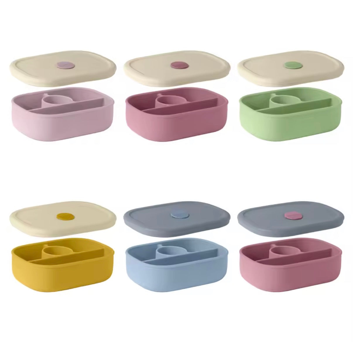 Silicone Baby Bento Box - 4-Compartment Leakproof Lunchbox with Sealed Lid, Dishwasher & Microwave Safe (18+ Months)
