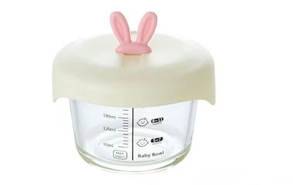 Glass Baby Food Storage Bowl - Borosilicate Glass with Airtight Silicone Lid