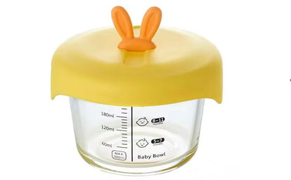 Glass Baby Food Storage Bowl - Borosilicate Glass with Airtight Silicone Lid