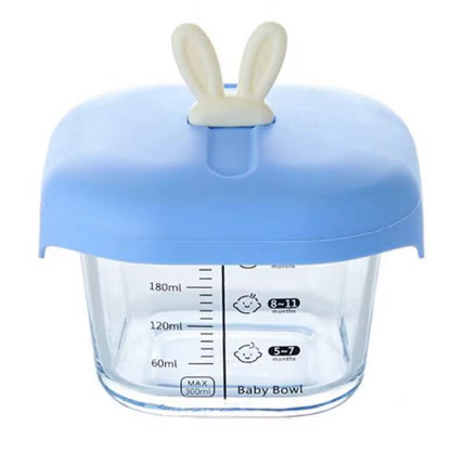 Glass Baby Food Storage Bowl - Borosilicate Glass with Airtight Silicone Lid