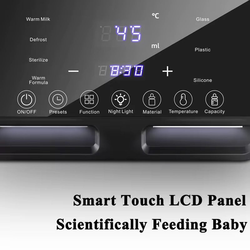 Premium Dual Bottle Warmer & Sterilizer - 4-in-1 Smart Warmer with Night Light