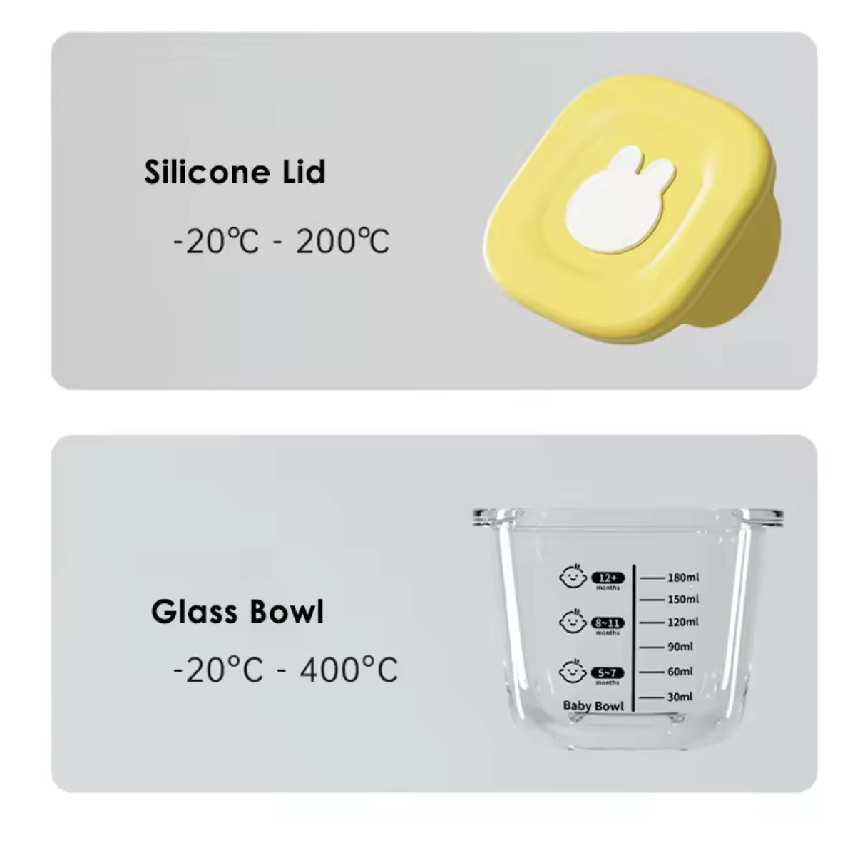 Baby Glass Food Storage Bowl