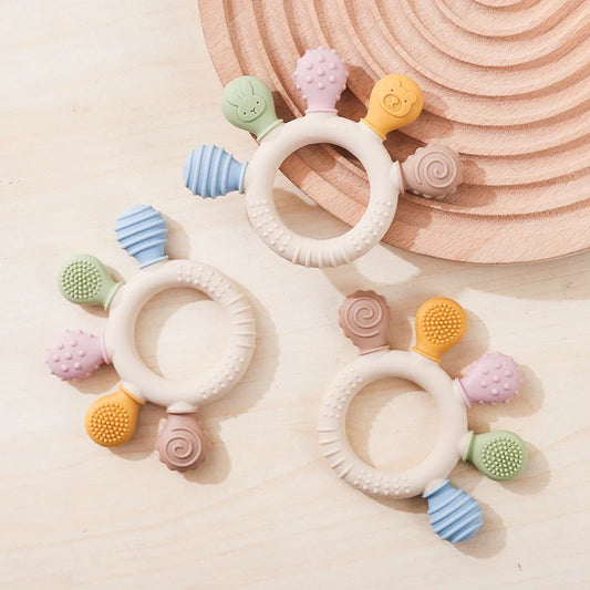 Palm Silicone Teether – Soft Grip Baby Teething Toy