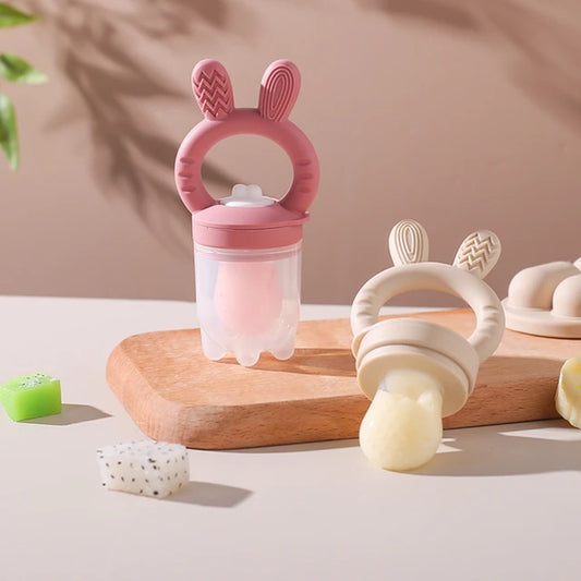 2-in-1 Ice Mold Teether & Feeder - Freezable Baby Teether with Food Holder