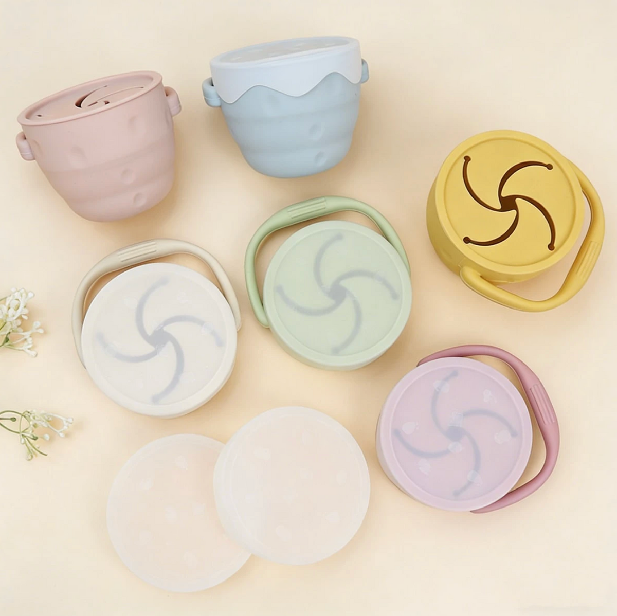 Baby Silicone Snack Cup - Spill-Proof Anti-Spill Toddler Snack Container (12+ Months)