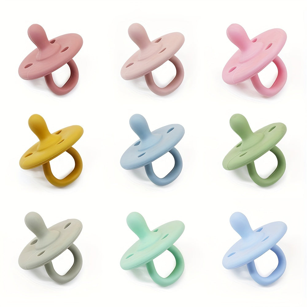 Silicone Pacifier - 100% Food-Grade Silicone, One-Piece BPA-Free Dummy (0-6M & 6-18M)