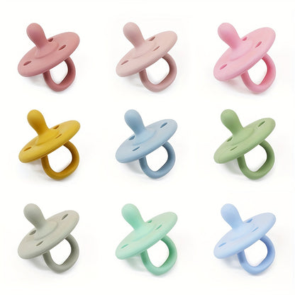Silicone Pacifier - 100% Food-Grade Silicone, One-Piece BPA-Free Dummy (0-6M & 6-18M)