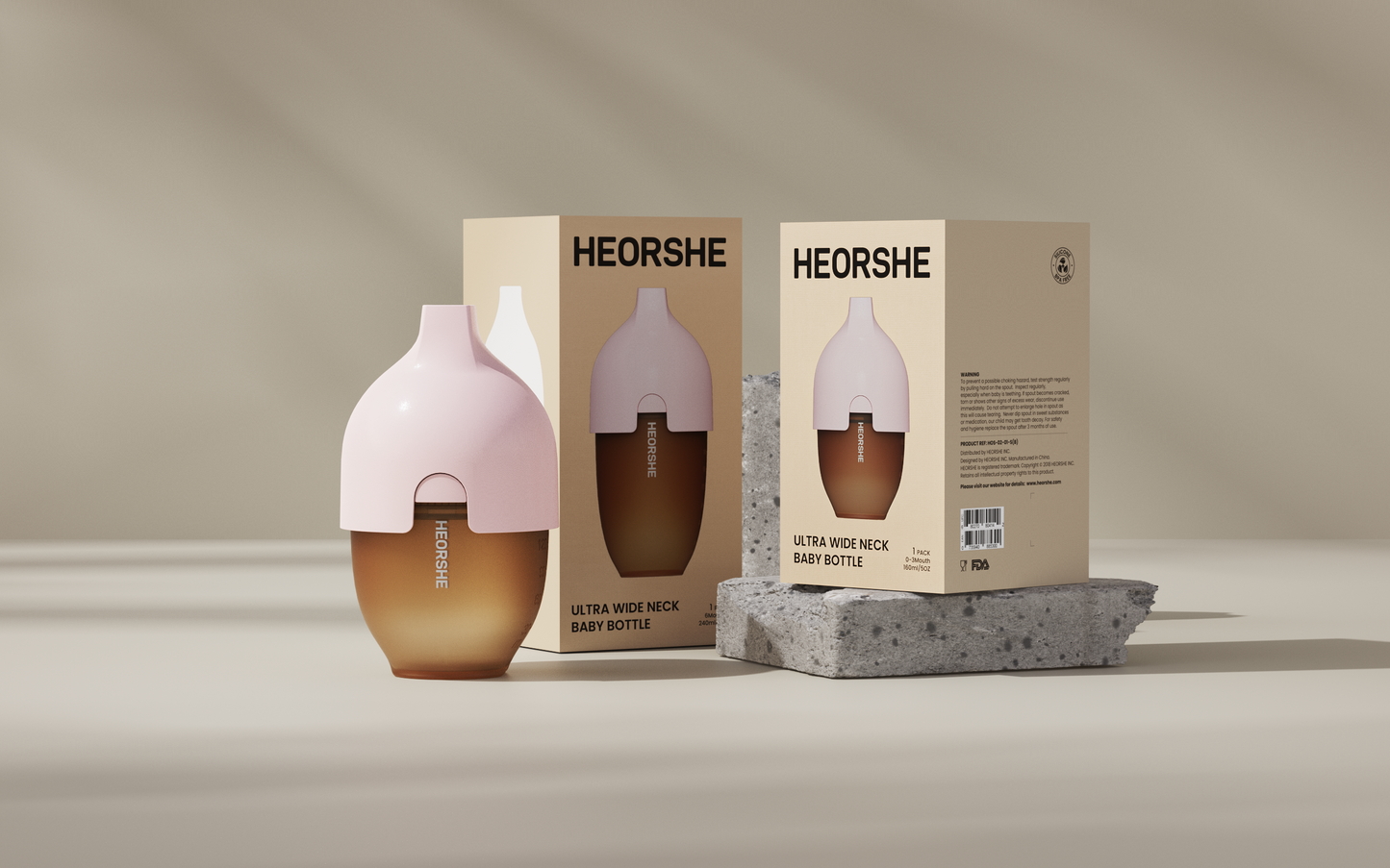 HEORSHE Silicone Anti-Colic Feeding Bottle