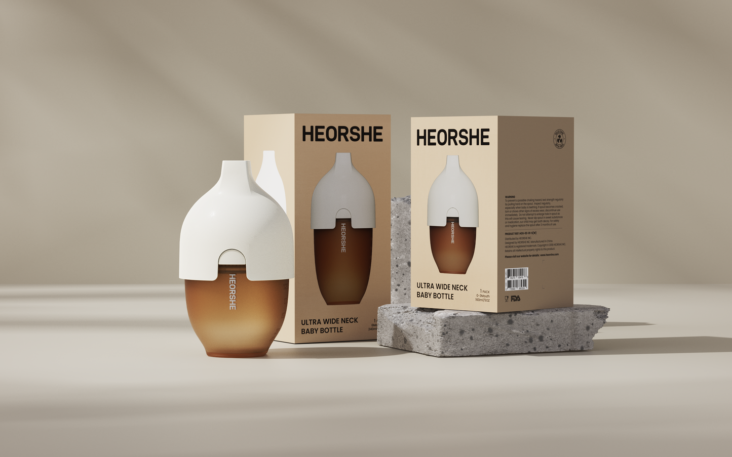 HEORSHE Silicone Anti-Colic Feeding Bottle