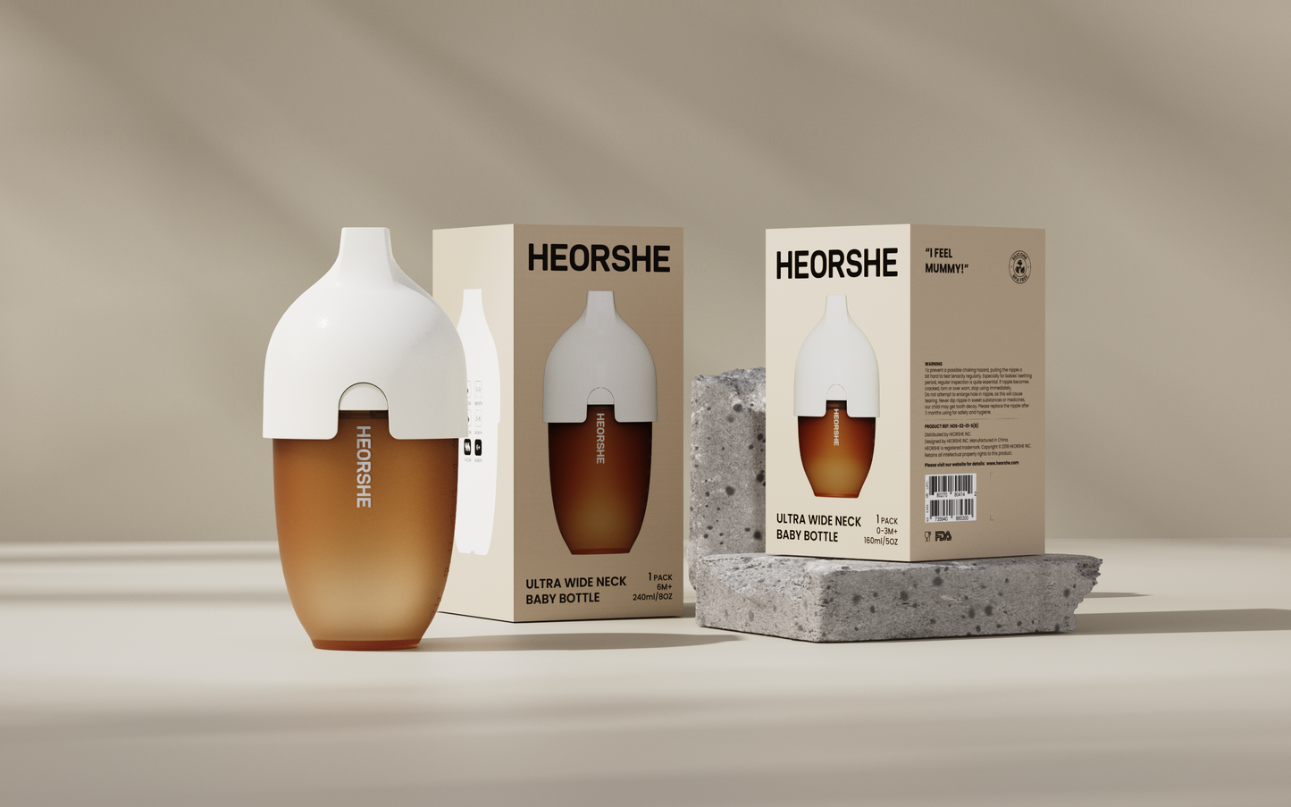 HEORSHE Silicone Anti-Colic Feeding Bottle